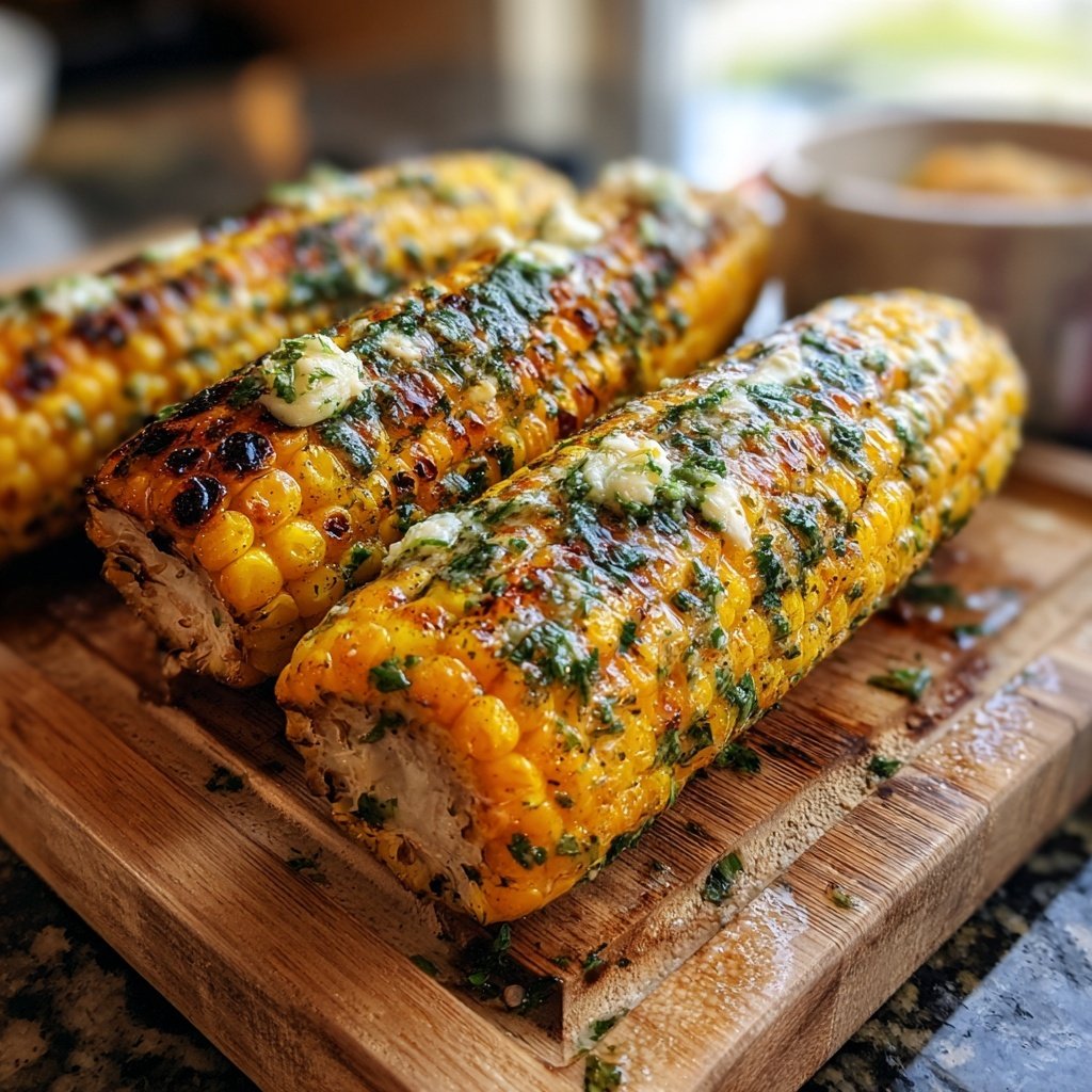 Gegrillte Maiskolben Mit Kräuterbutter