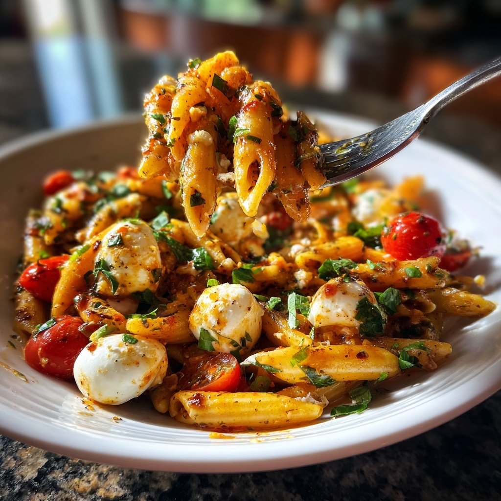 Mediterraner Nudelsalat Mit Mozzarella