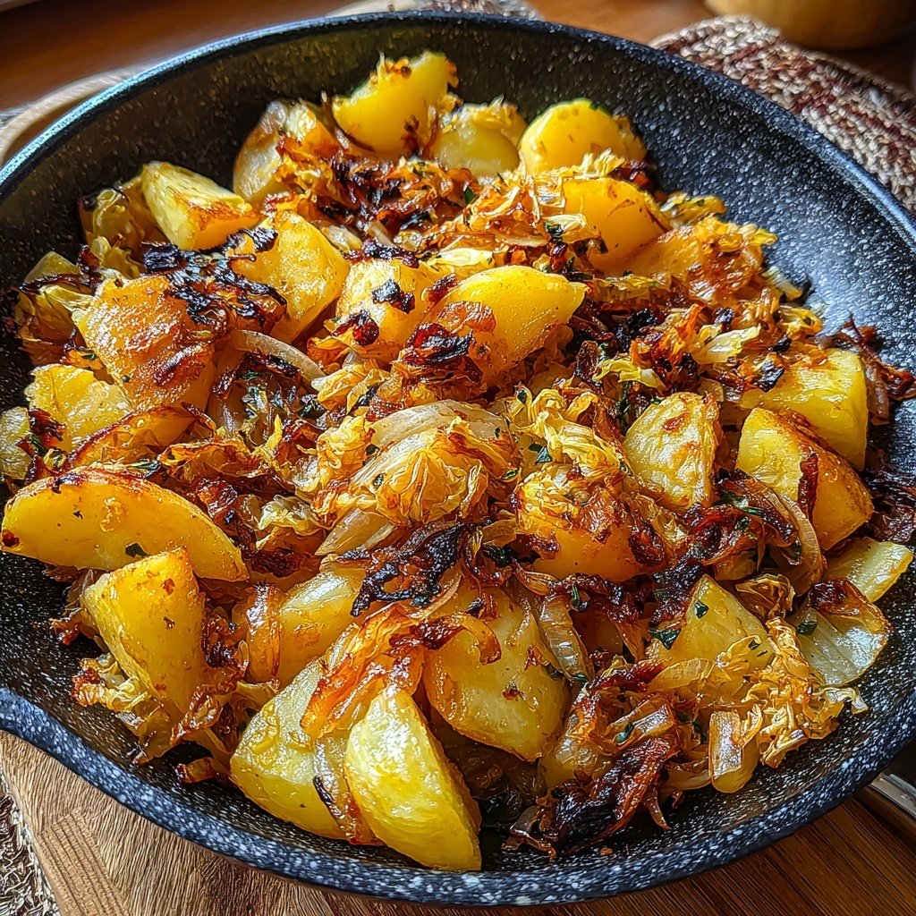Herzhafte Spitzkohl-Kartoffel-Pfanne