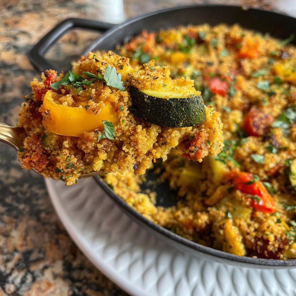 Mittagessen mit Bulgur und Gemüse