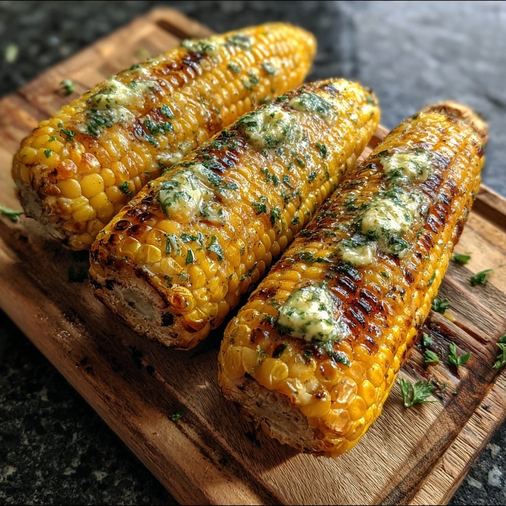 Gegrillte Maiskolben Mit Kräuterbutter