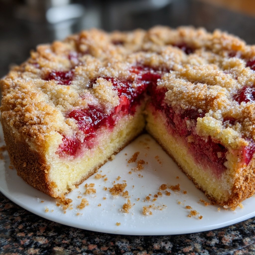 Erdbeer Blechkuchen Mit Zucker Kruste