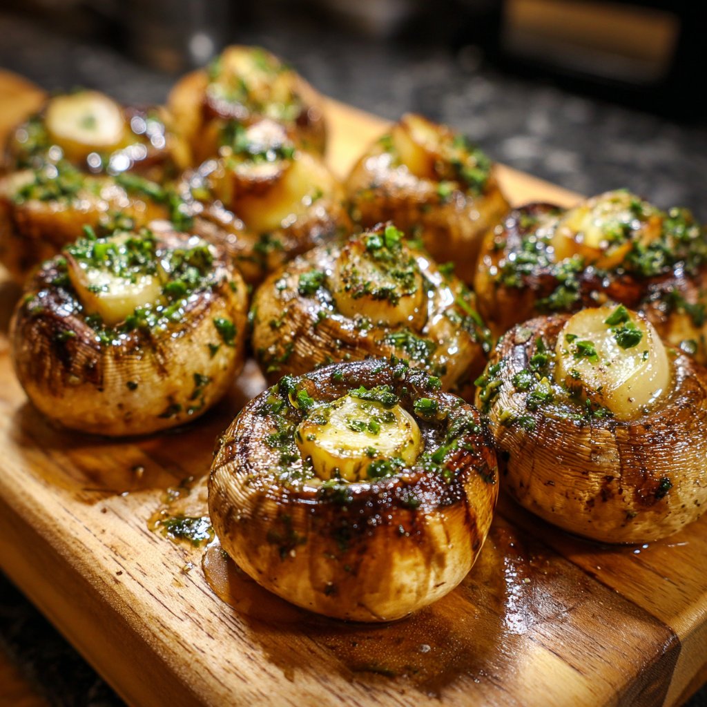 Gegrillte Champignons Mit Knoblauch