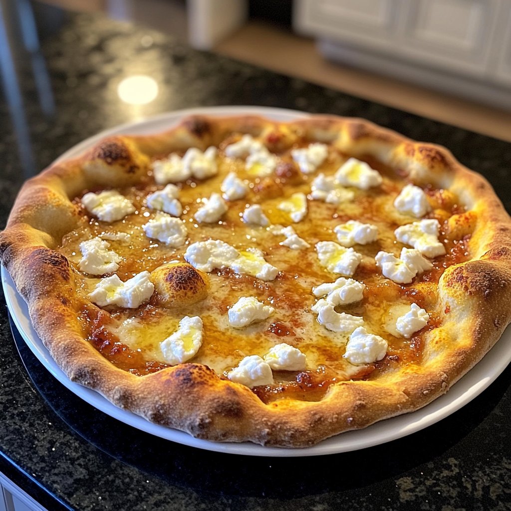 Pizza mit Ziegenkäse und Honig