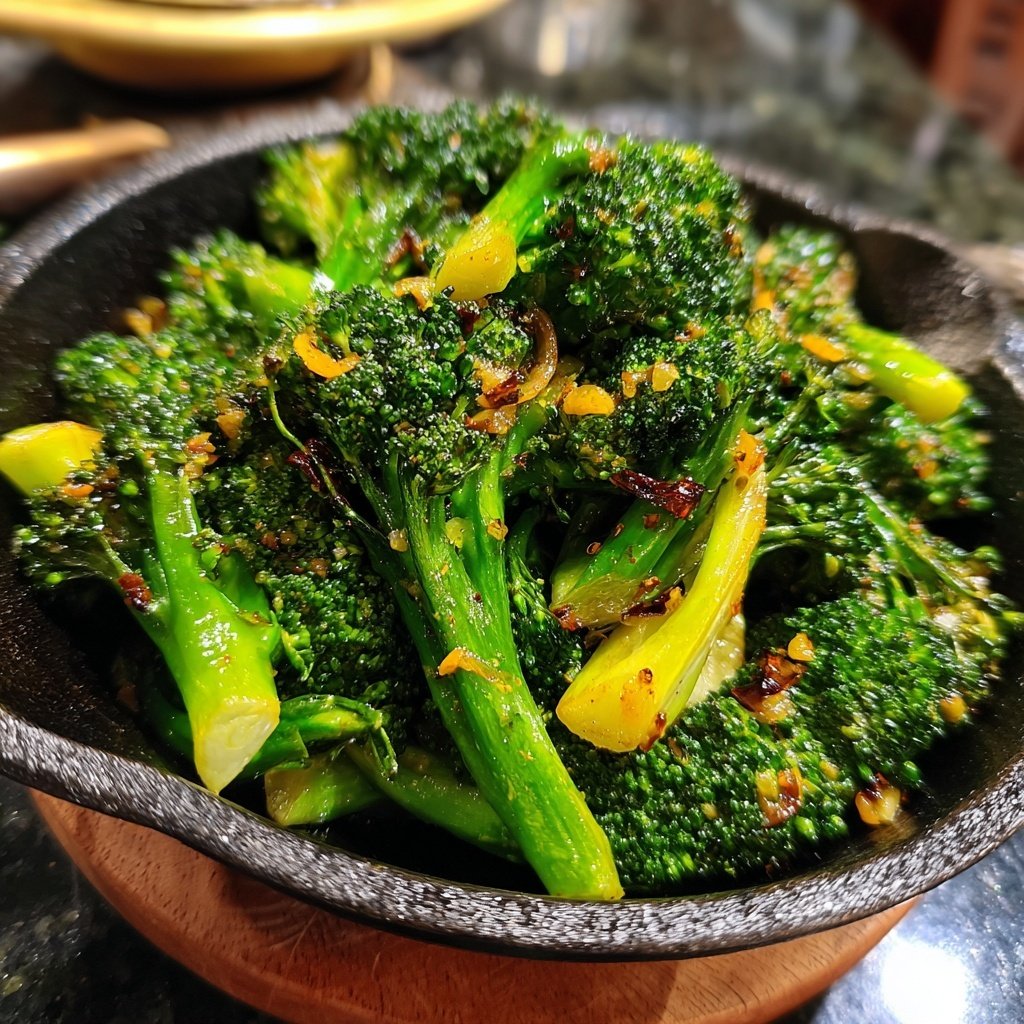 Brokkoli Pfanne Mit Knoblauchöl