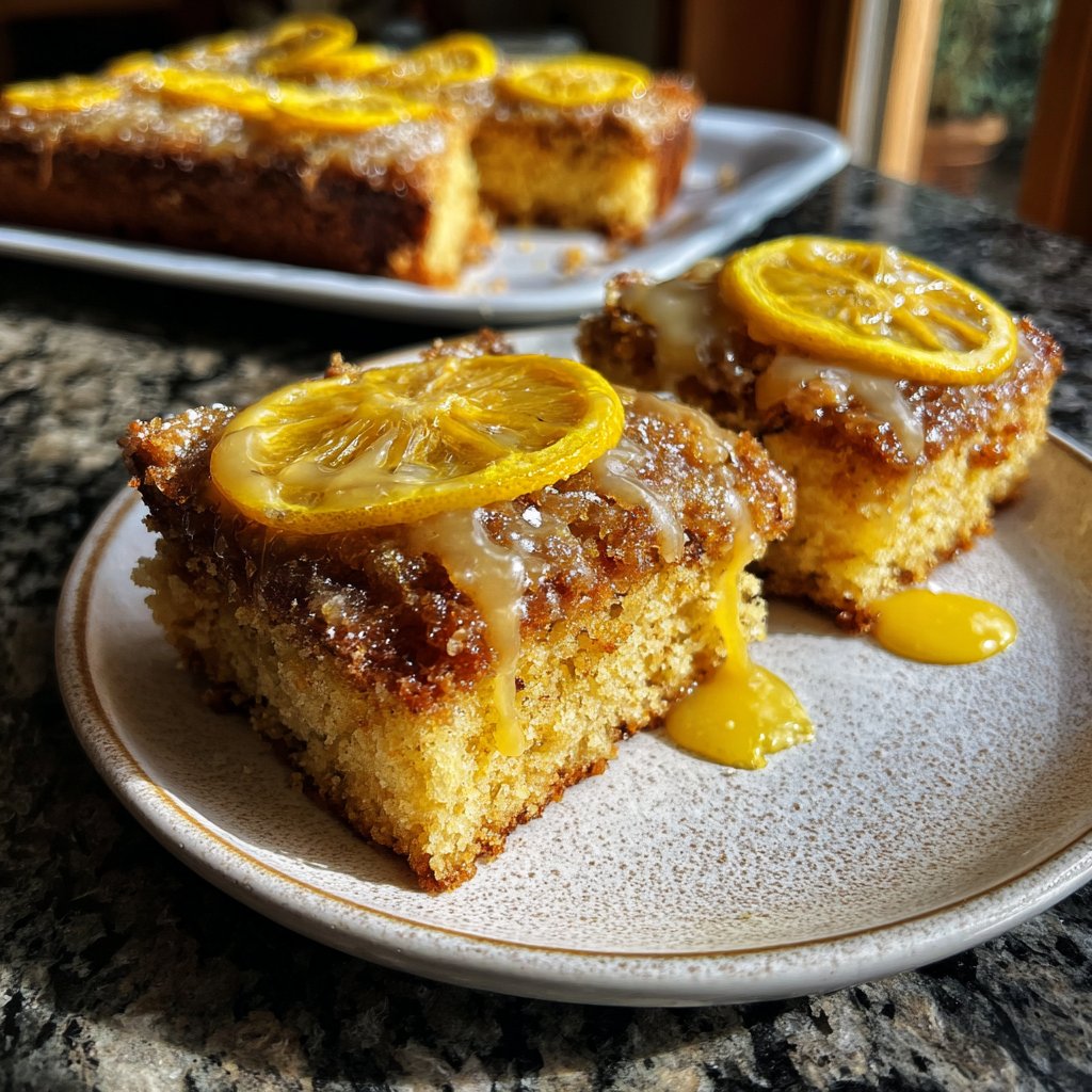 Zitronenkuchen mit Zitronenquark