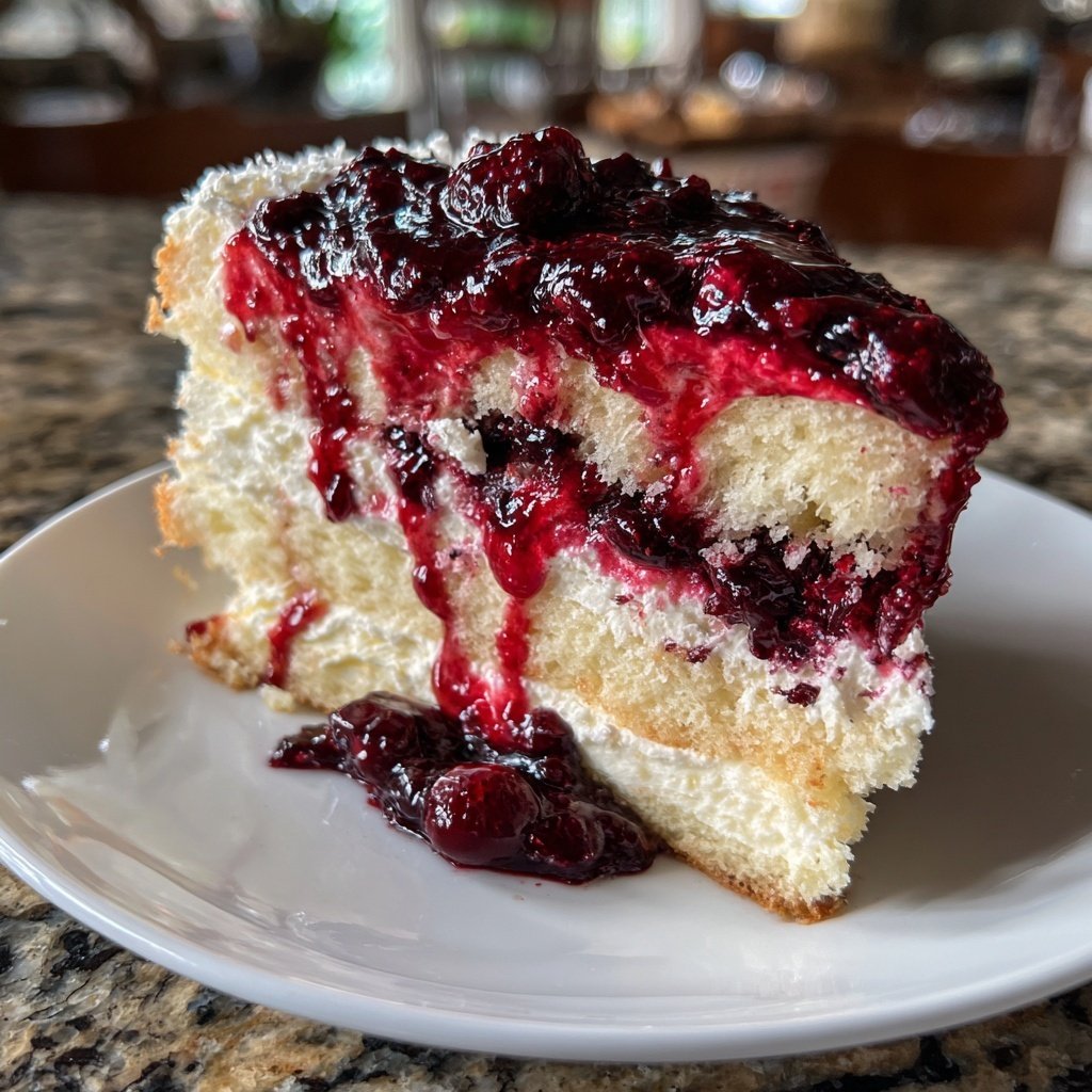 Geburtstagskuchen mit Beerenfüllung