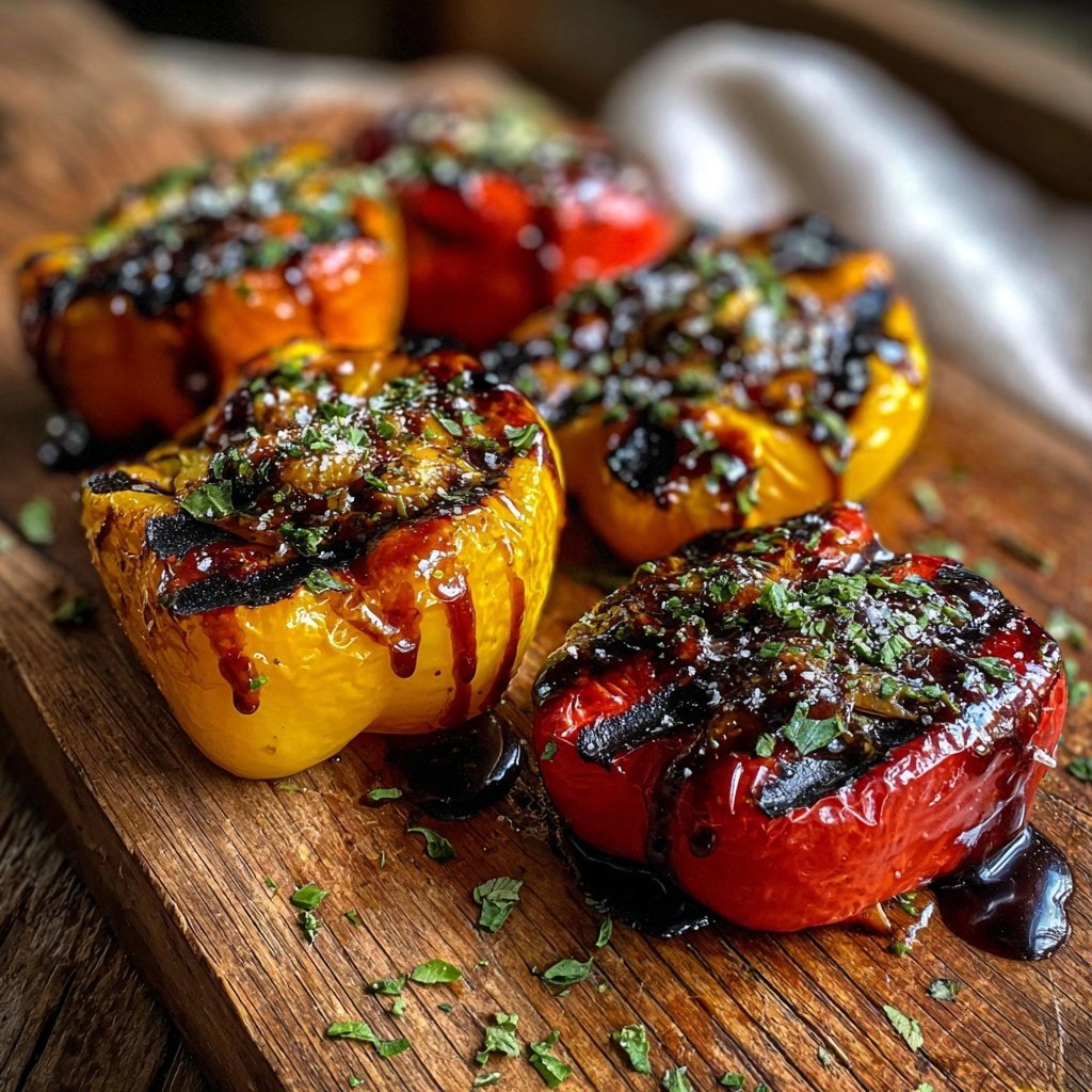 Gegrillte Paprika Mit Balsamico